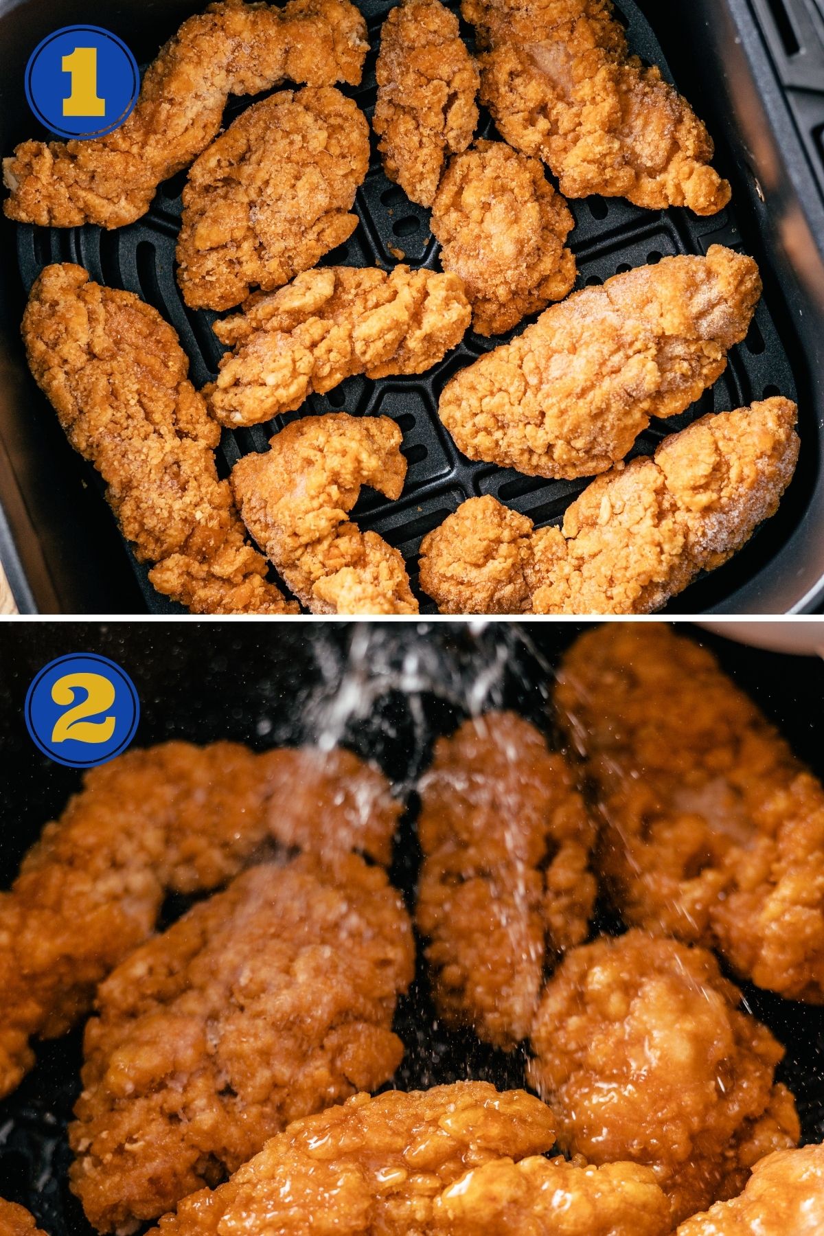 step-by-step instructions for how to cook frozen chicken tenders in air fryer