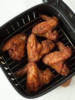 crispy whole chicken wings in an air fryer