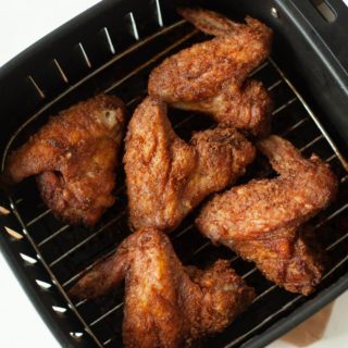 crispy whole chicken wings in an air fryer