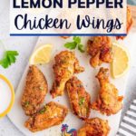 Baked Lemon Pepper Chicken Wings pinterest image