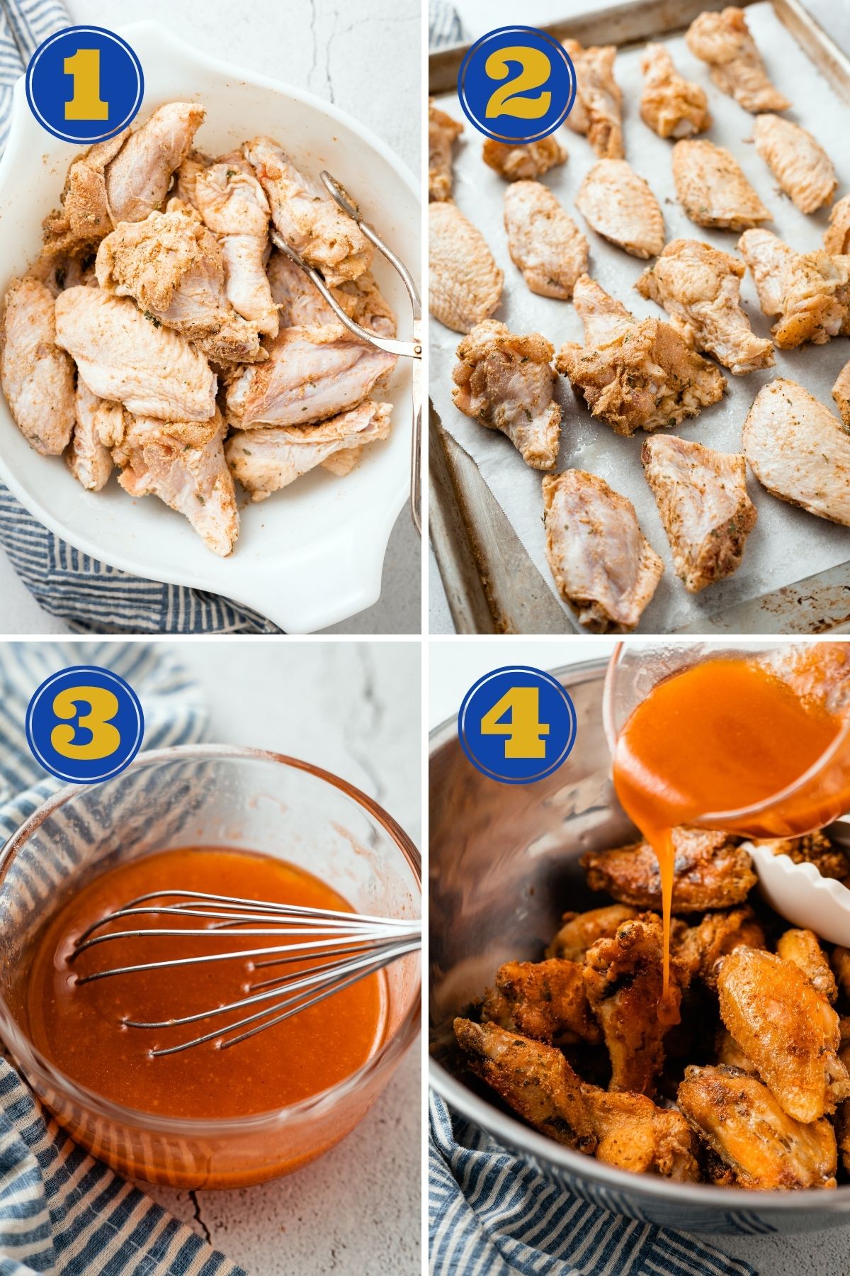 step-by-step instructions for how to make Honey Buffalo Wings