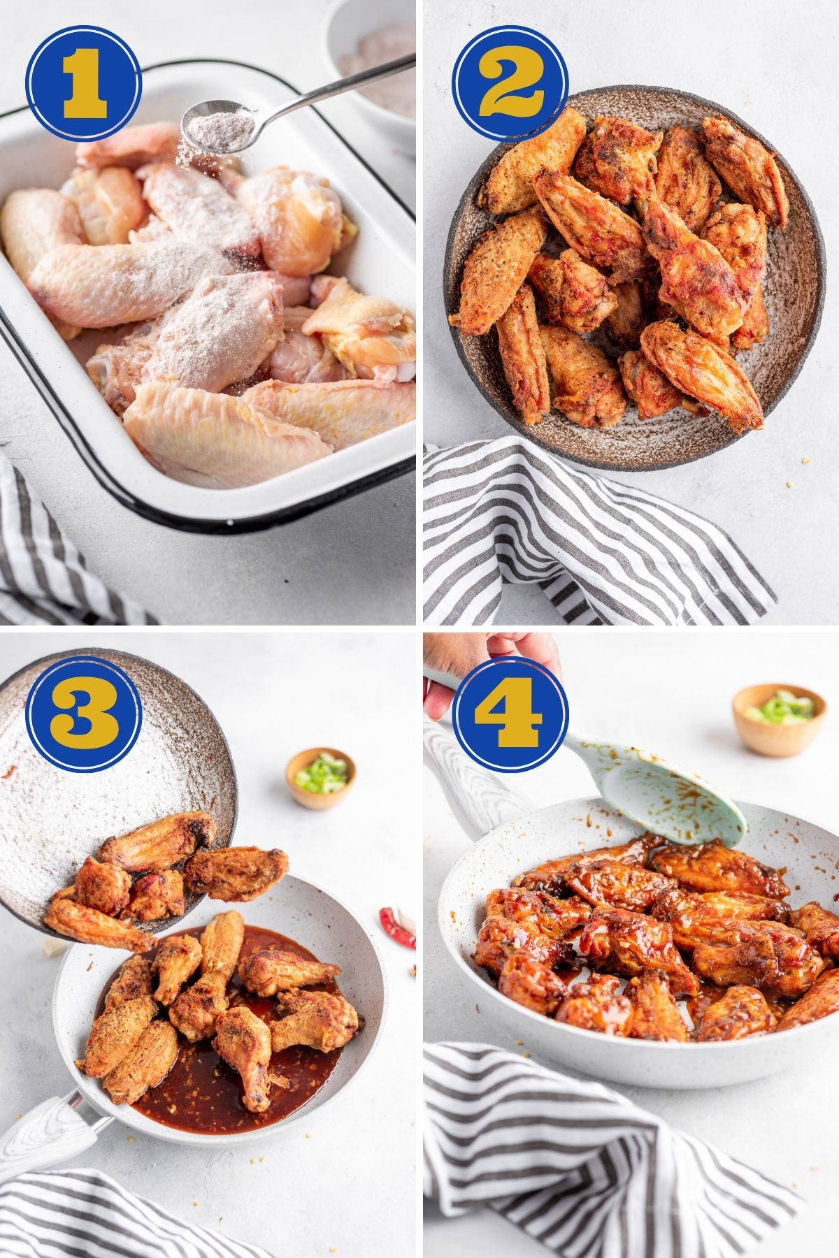 step-by-step instructions for how to make Sweet Chili Wings in the air fryer or the oven with a homemade thai sweet chili sauce. 