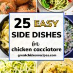 a poster of six side dishes for chicken cacciatore that says, 