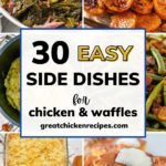 a poster of six side dishes for chicken and waffles that says, 