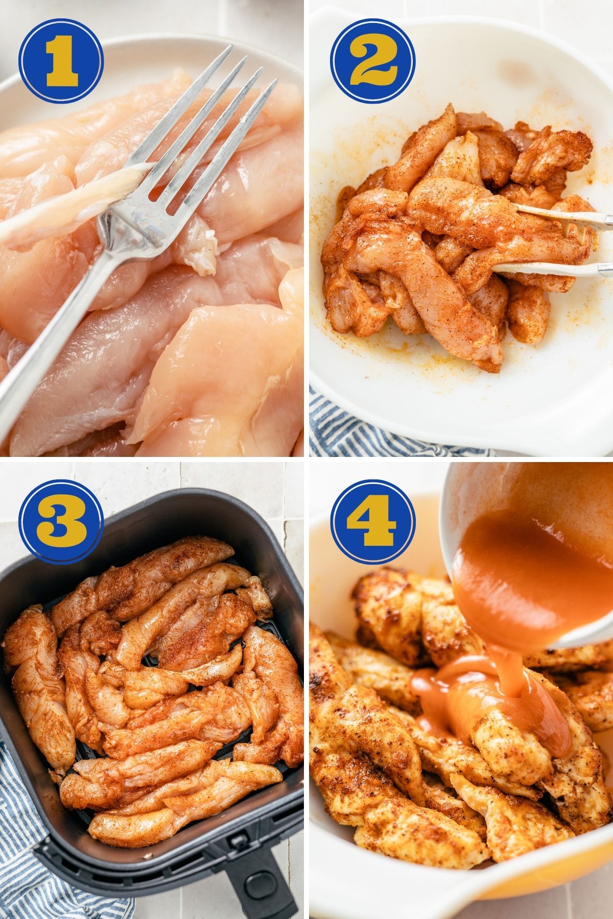 steps to make Buffalo Chicken Tenders in the air fryer
