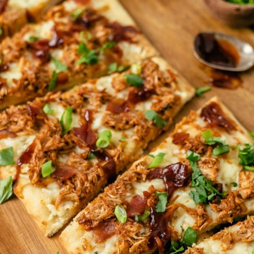 A mouthwatering image of BBQ Chicken Flatbreads