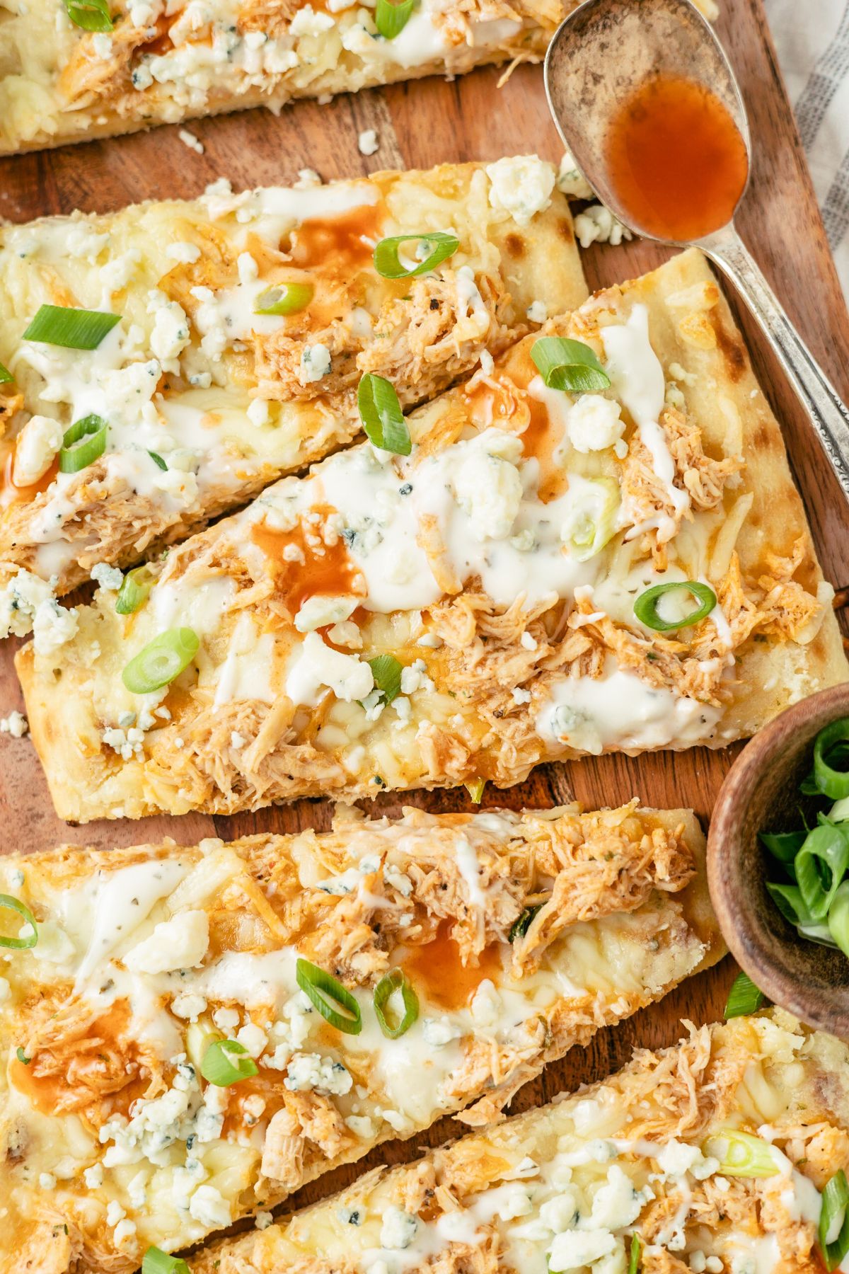 Savory Buffalo Chicken Flatbreads with melted cheese and a hint of spiciness, a delicious and satisfying meal.