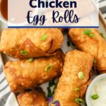 Buffalo Chicken Egg Rolls with tempting dips on the side.