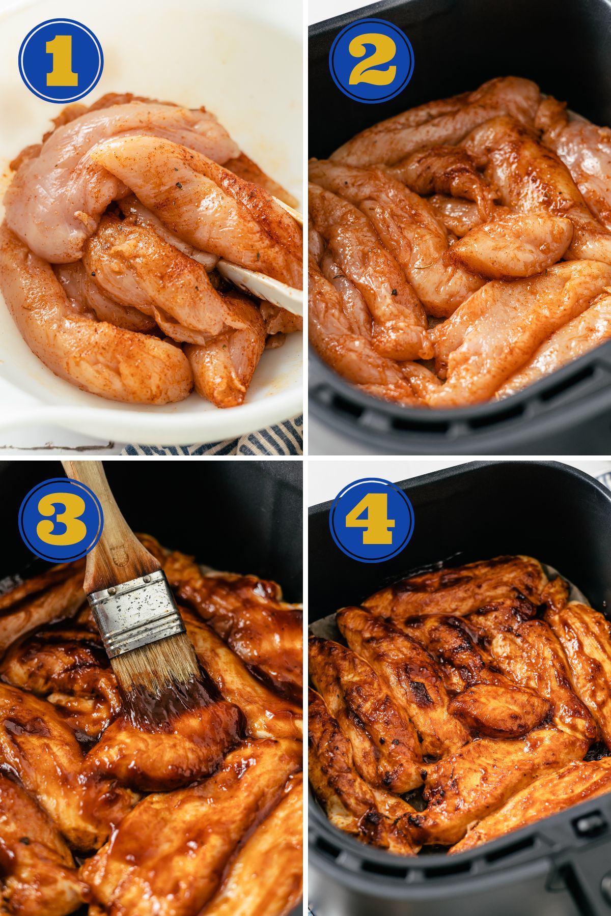 steps to make BBQ Chicken in an air fryer